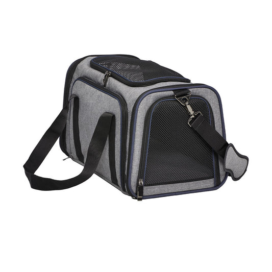 MidWest® Duffy Expandable Pet Carrier Medium 18.3 In Lg x 11.3 In Wd x 11.1 In Ht Gray Color