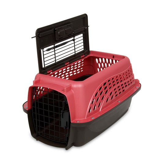 Petmate® 2 Door Top Load Kennel Hot Pink/Black Color Up to 10 Lbs Dogs