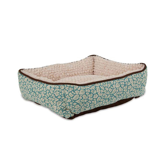 Petmate® Fashion Rectangular Lounger Bed Teal Animal Print Jacquard Color One Size