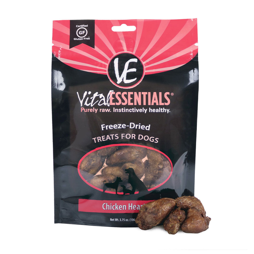 Vital Essentials® Chicken Hearts Freeze-Dried Grain Free Family Size Treats, 3.75 oz