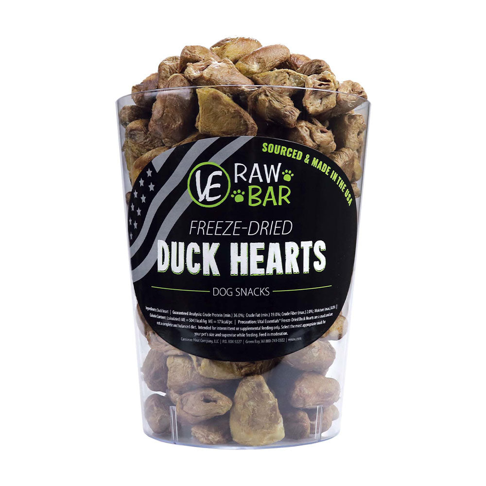 Vital Essentials® Raw Bar Freeze-Dried Duck Hearts Dog Treats 4 Bags