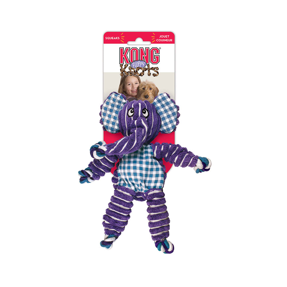 Kong® Floppy Knots Elephant Dog Toys Purple Medium/Large
