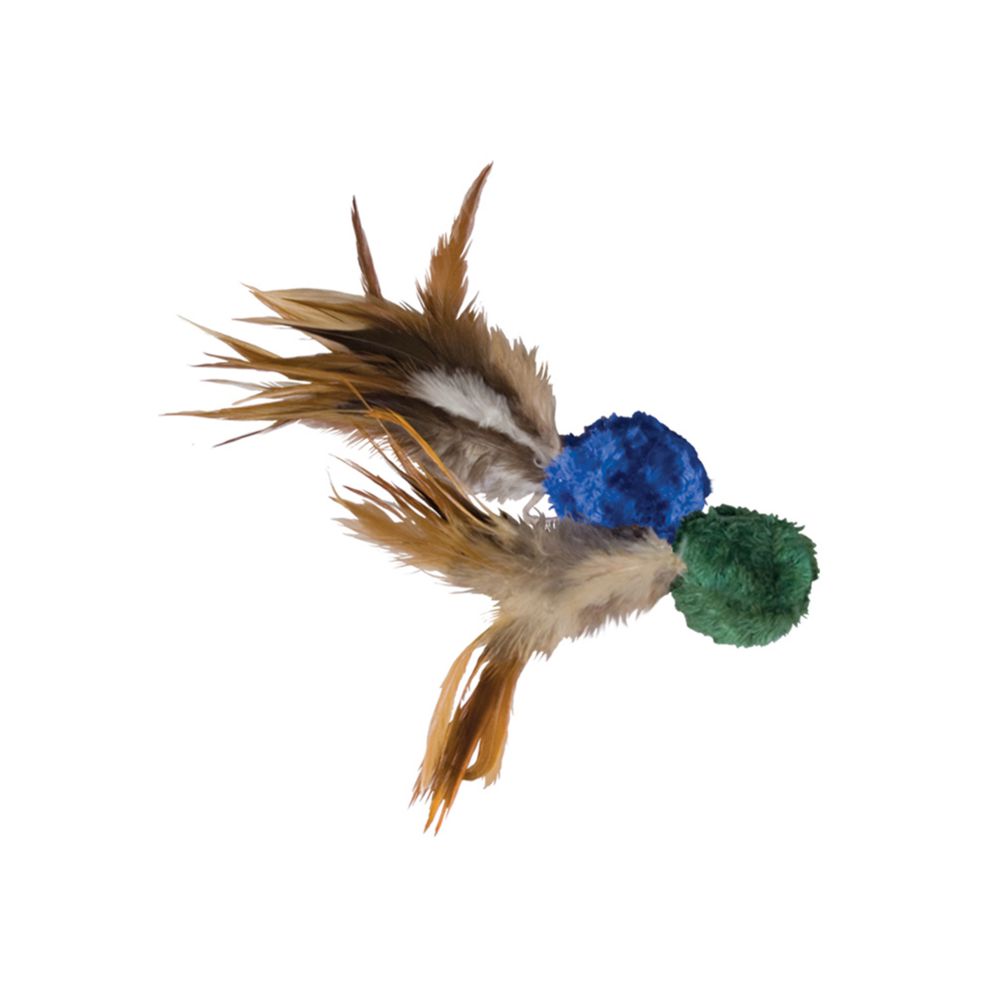 Kong® Naturals Crinkle Ball with Feathers Cat Toys Assorted