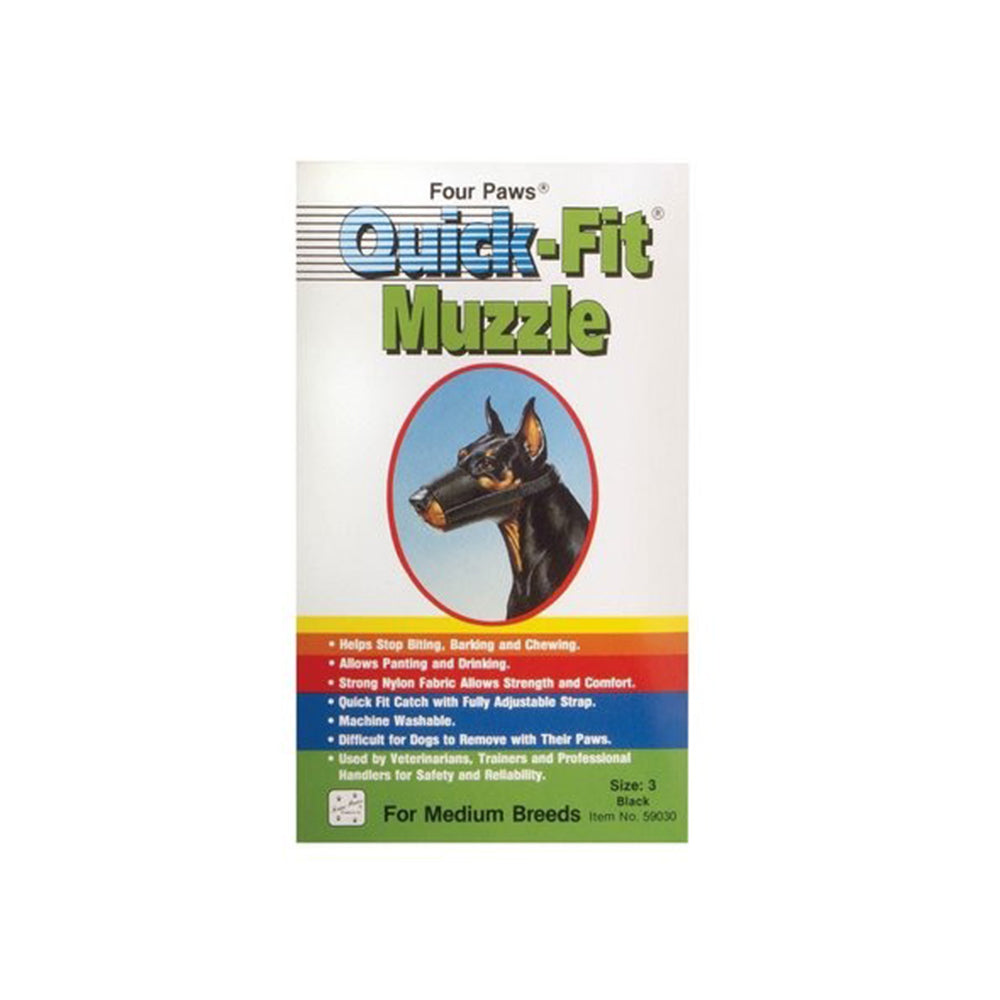 Four Paws® Quick Fit Muzzle for Dog Black Color Size 3