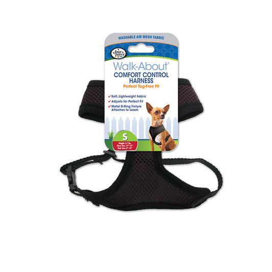 Four Paws® Comfort Control Harness for Dog Black Color Small