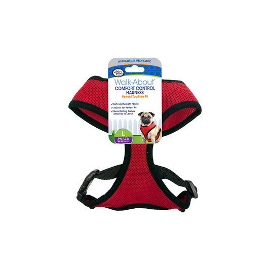 Four Paws® Comfort Control Harness for Dog Red Color Large