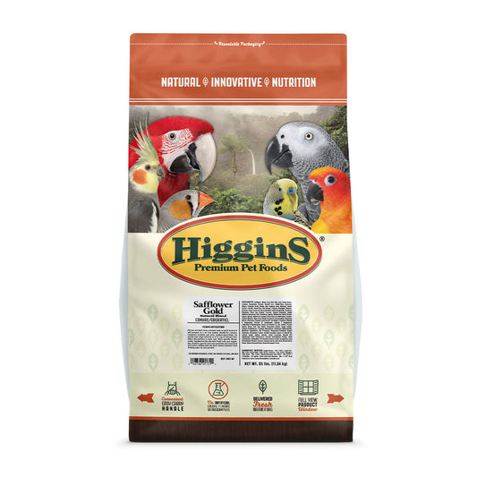 Higgins® Safflower Gold® Natural Blend for Conures & Cockatiels 25 Lbs