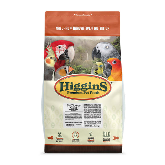 Higgins® Safflower Gold® Natural Blend for Parrots 25 Lbs