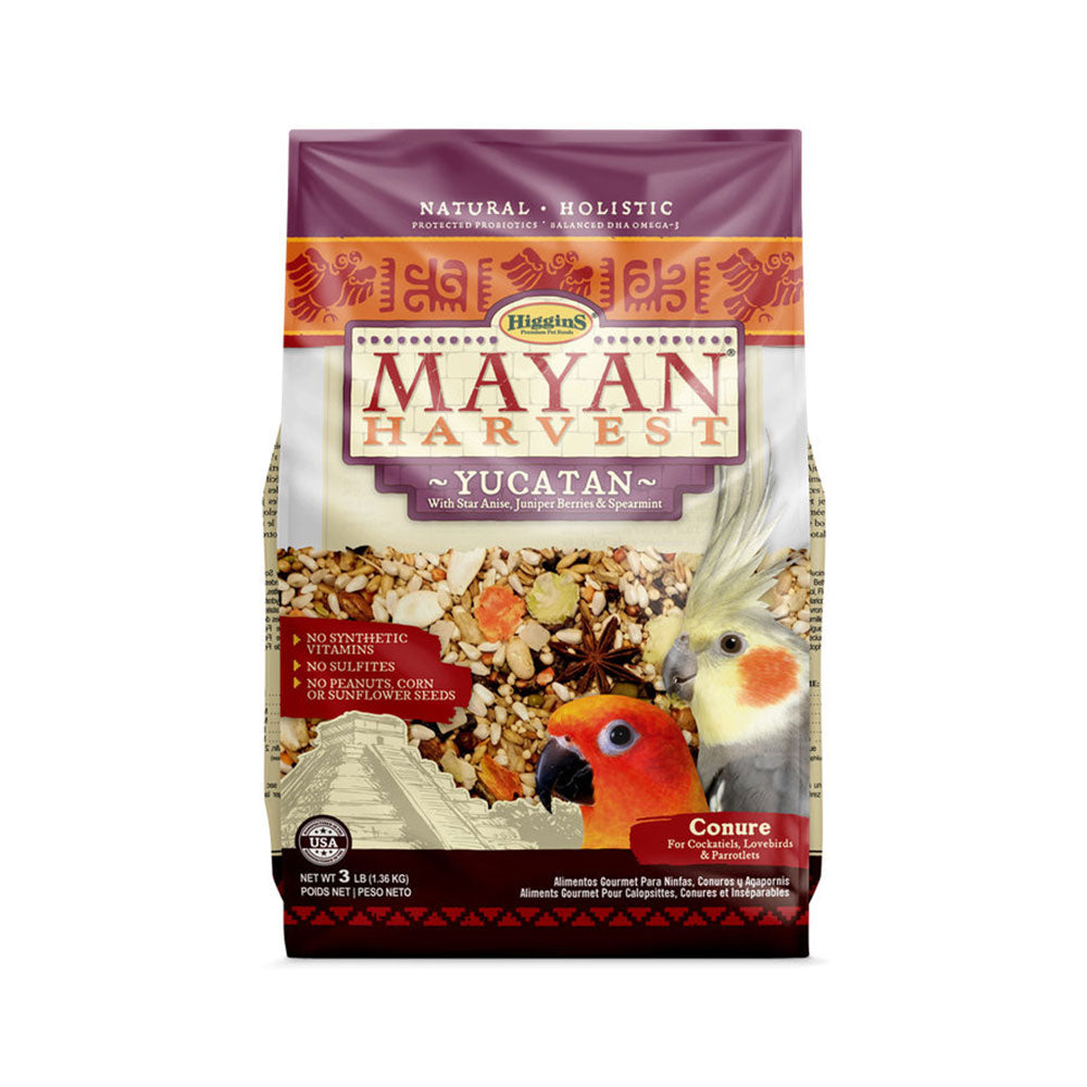 Higgins® Mayan Harvest® Yucatan with Star Anise, Juniper Berries for Conures, Cockatiels, Lovebirds & Parrotslets 3 Lbs
