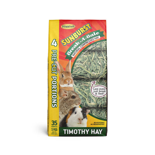 Higgins® Sunburst® Break-A-Bale® Natural Compressed Timothy Hay for Small Animals 35 Oz