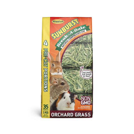 Higgins® Sunburst® Break-A-Bale® Natural Compressed Orchard Hay for Small Animals 35 Oz