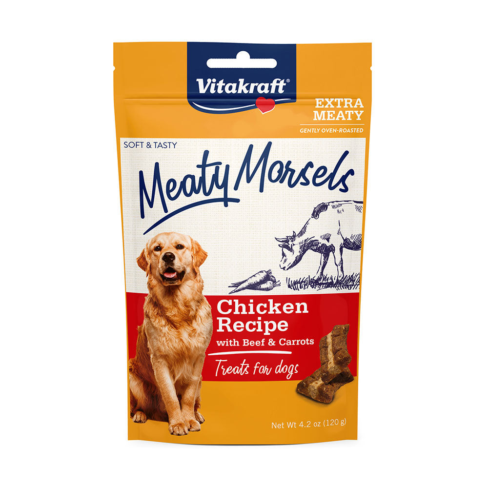 Vitakraft® Meaty Morsels Chicken Recipe with Beef & Carrots Dog Treats, 4.2 Oz