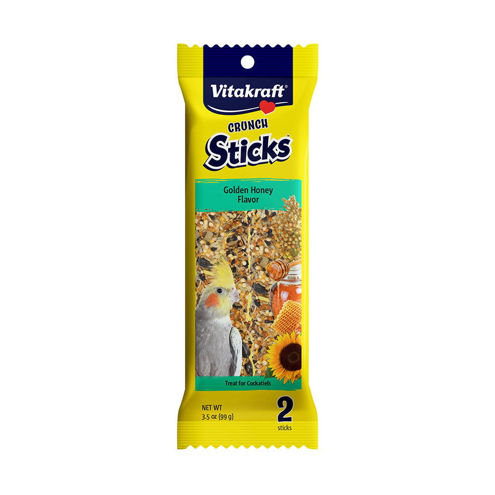 Vitakraft Crunch Sticks Golden Honey Flavor for Cockatiels 3.5 OZ