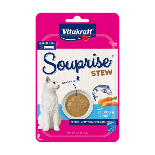 Vitakraft Souprise Stew, Salmon and Carrot, 5 Pack Treat