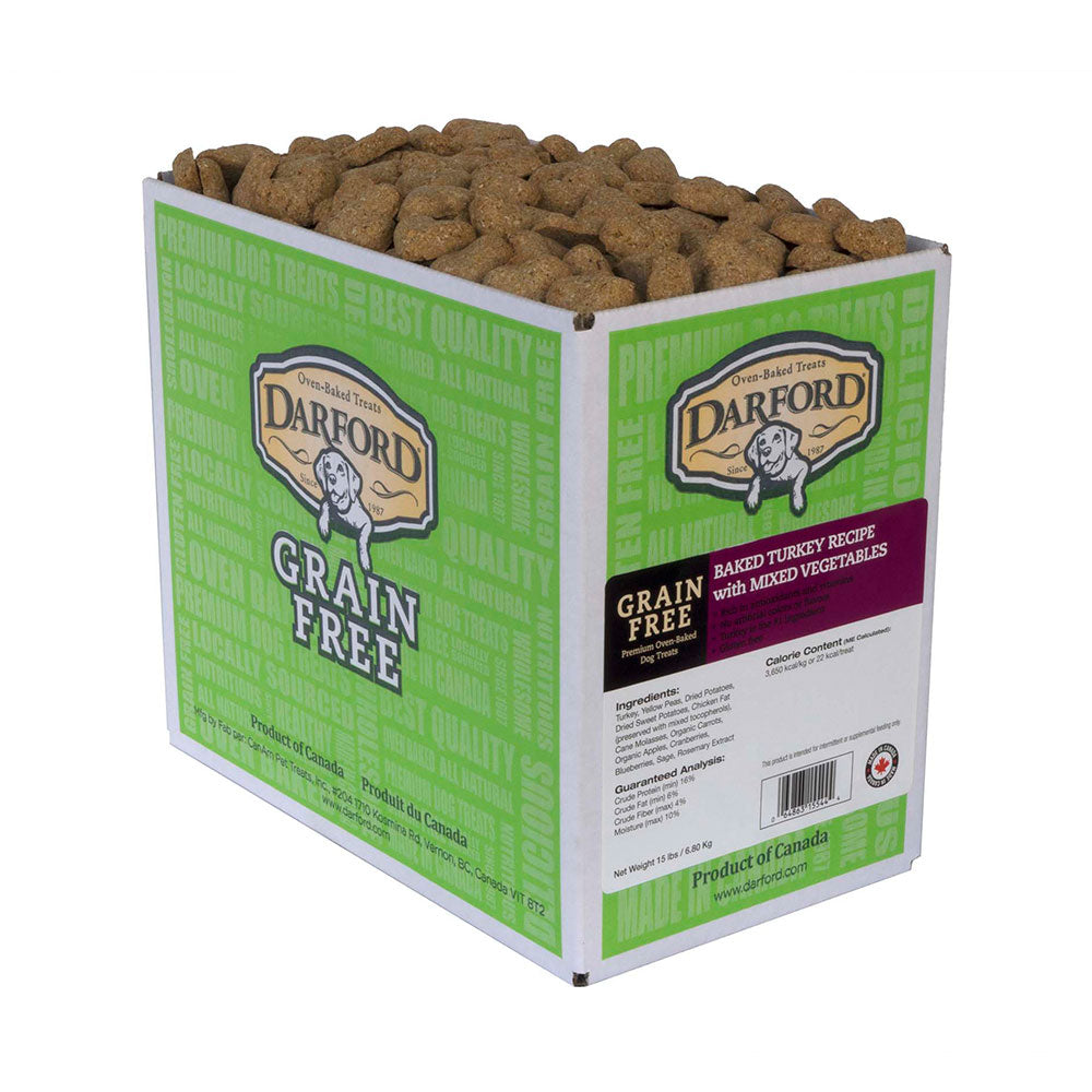 Darford® Grain Free Baked Turkey Recipe with Mixed Vegetables Dog Treat 15 Lbs