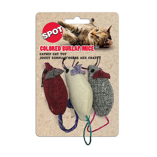 Spot® Colored Burlap Mice™ Catnip Cat Toy 3 Count