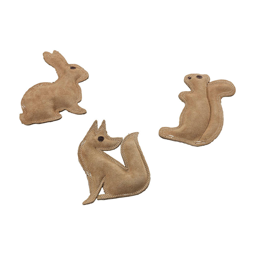 Spot® Dura Fused Leather & Jute Rabbit Dog Toys Small