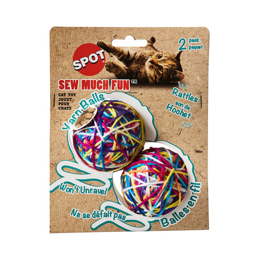 Spot® Ethical Pet Sew Much Fun Yarn Ball 2.5" 2 pack