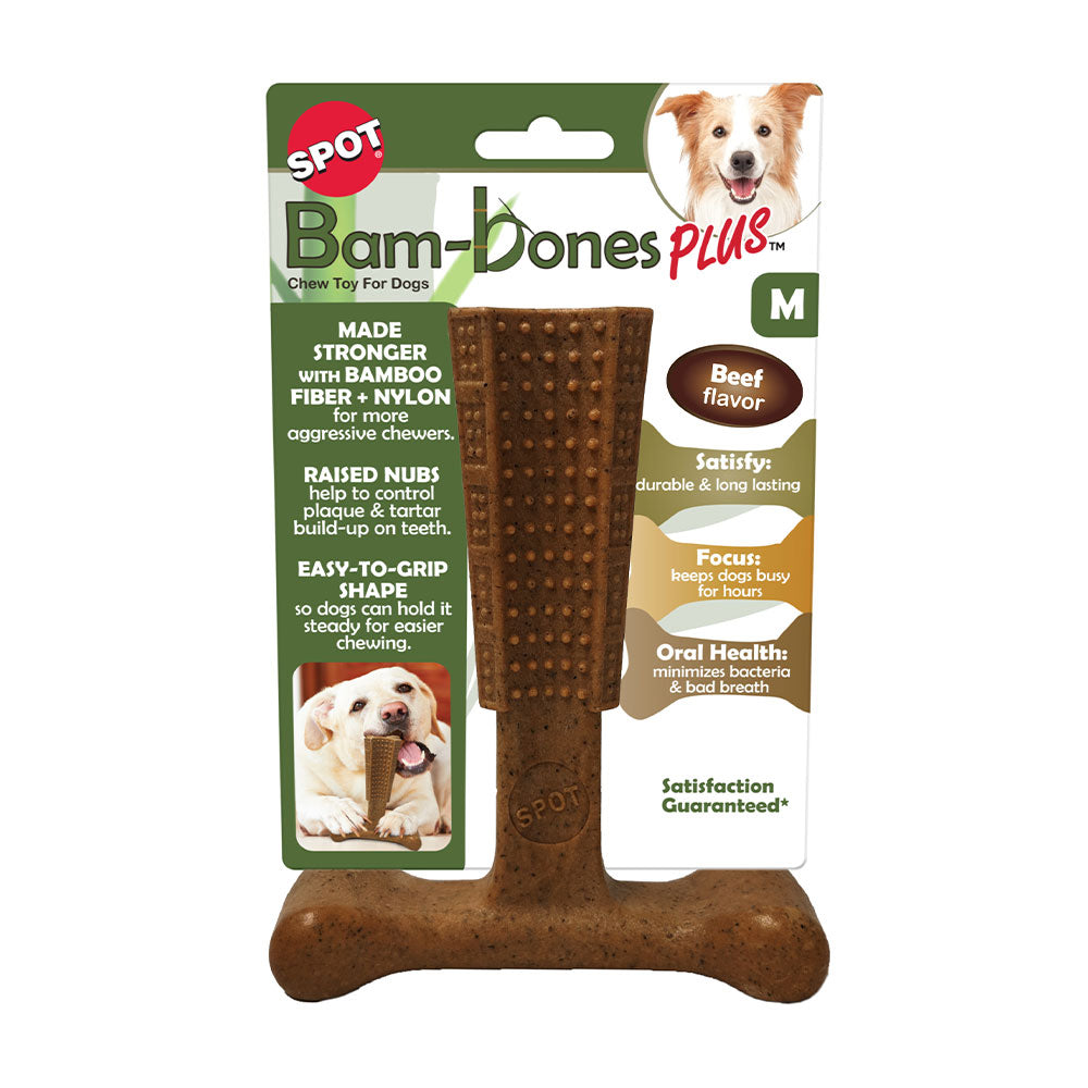 Spot® Ethical Pet Bambone Plus Stick Dog Chew Toy Beef 6"