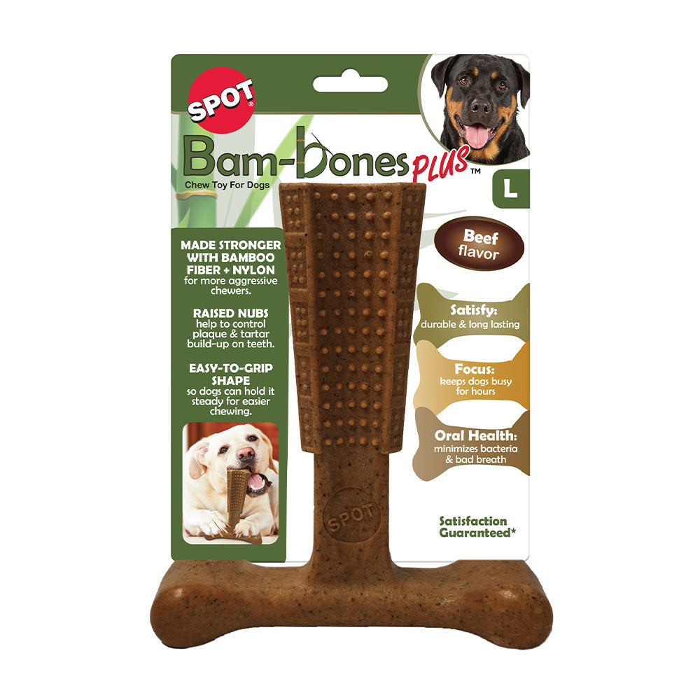 Spot® Ethical Pet Bambone Plus Stick Dog Chew Toy Beef 7"