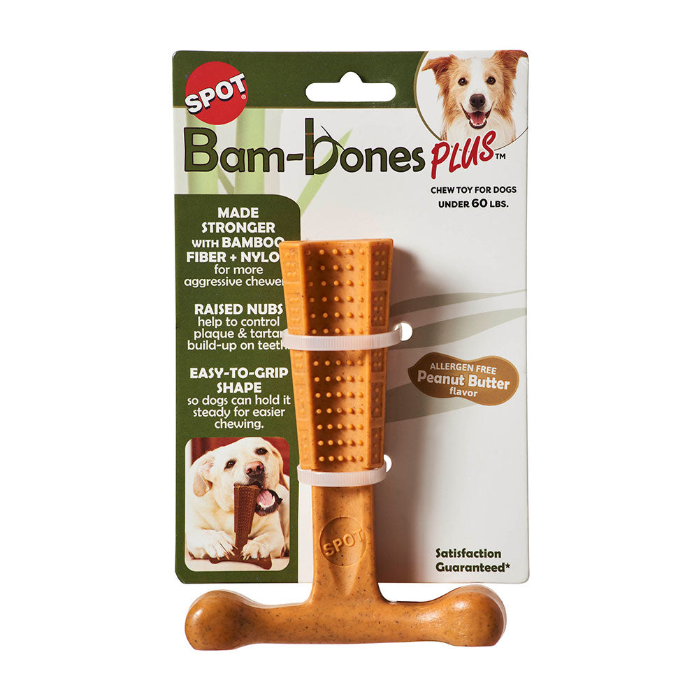 Spot® Ethical Pet Bambone Plus Dog Chew Toy, Peanut Butter 6"