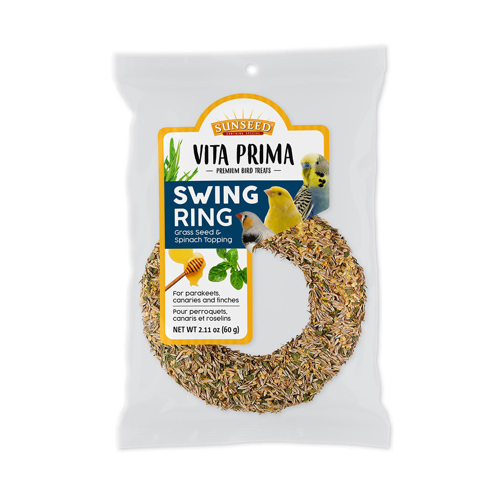 Sunseed® Vita Prima™ Swing Ring Grass Seed & Spinach 2-In-1 Toys & Treats for Pet Birds 2.11 Oz
