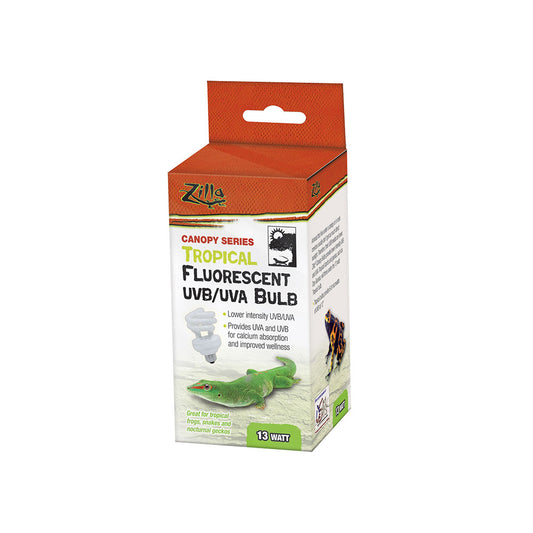 Zilla® Tropical Canopy Series Fluorescent Uvb/uva Bulb 13 Watt 2.75 X 2.75 X 6.75 Inch