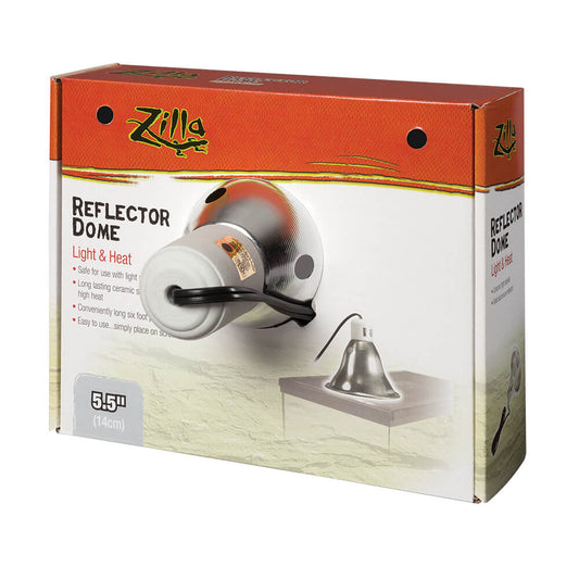 Zilla® Fluorescent/Incandescent Reflector Dome Silver Color 5.5 Inch