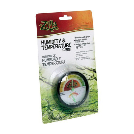 Zilla® Analog Humidity & Temperature Gauge 5.5 X 1 X 8.875 Inch