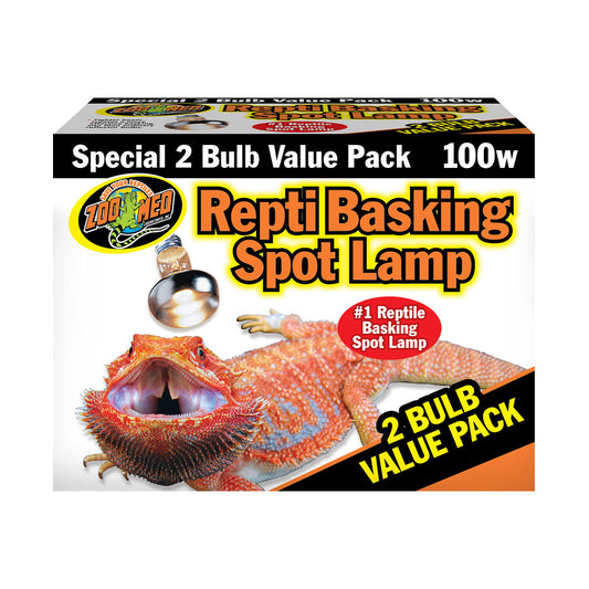 Zoo Med Laboratories Repti Basking Spot® 100 Watt Lamp for Diurnal Reptiles 2 Count