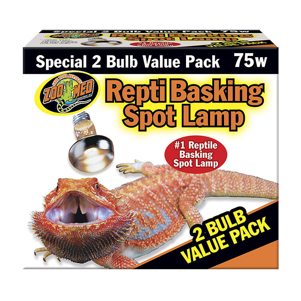 Zoo Med Laboratories Repti Basking Spot® 75 Watt Lamp for Diurnal Reptiles 2 Count