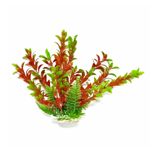 Aquatop® Hygro-Like Aquarium Plant 12 Inch Green/Red Color with Weighted Base