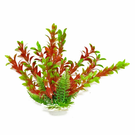 Aquatop® Hygro-Like Aquarium Plant 16 Inch Green/Red Color with Weighted Base