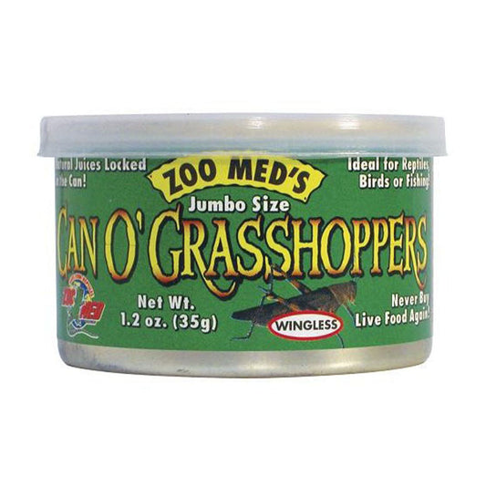 Zoo Med Laboratories Can O’ Grasshoppers for Large Monitors, Tegus, Skinks, Turtles & Birds Food 1.2 Oz