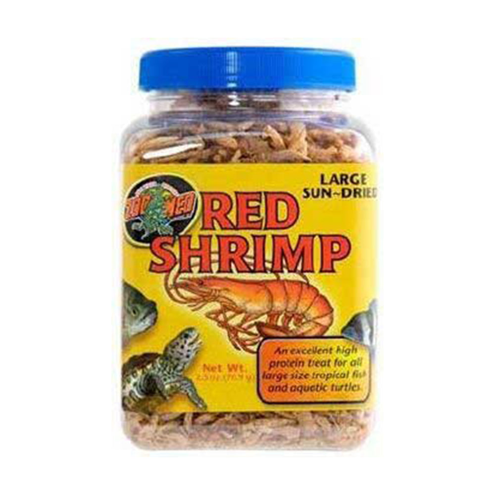 Zoo Med Laboratories Large Sun-Dried Red Shrimp for Large Aquatic Turtle, Freshwater/Marine Aquarium Fish & Invertebrates 2.5 Oz