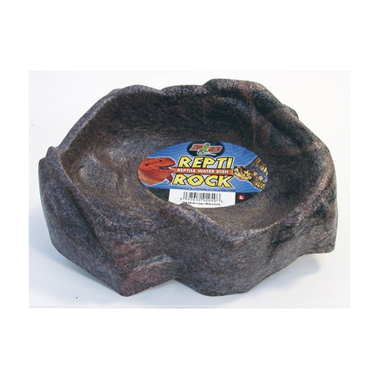 Zoo Med Laboratories Repti Rock Reptile Water Dish Large 2.5 X 7 X 9 Inch