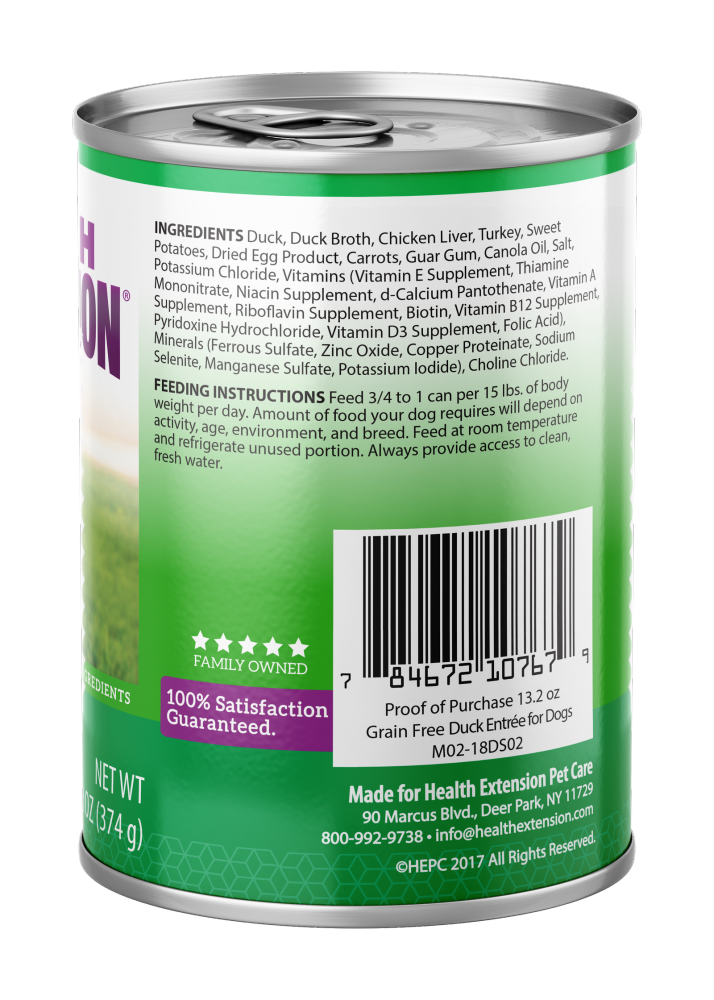 Health Extension 100% Grain Free Duck and Sweet Potato Entree Canned Dog Food