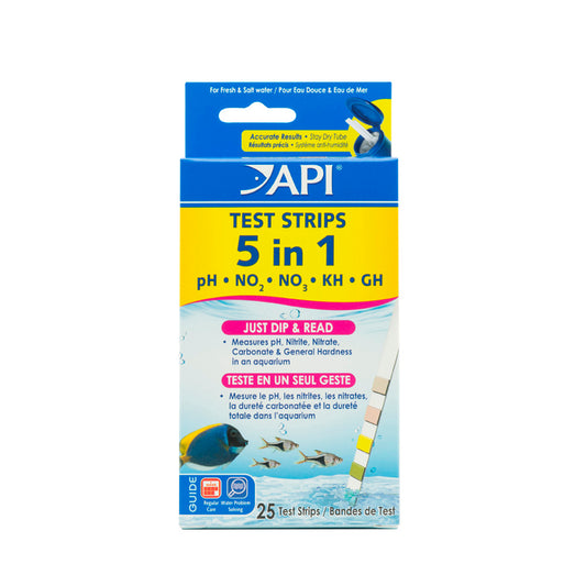 API® 5 In 1 Aquarium Test Strips 20 Tests X 4 Count
