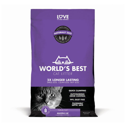 World's Best Cat Litter™ Lavender Scented Multiple Cat Clumping Formula Cat Litter 15 Lbs