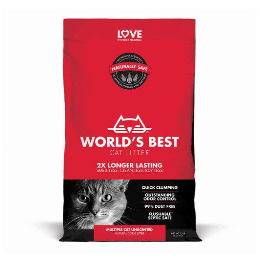 World's Best Cat Litter™ Multiple Cat Unscented Clumping Cat Litter 15 Lbs