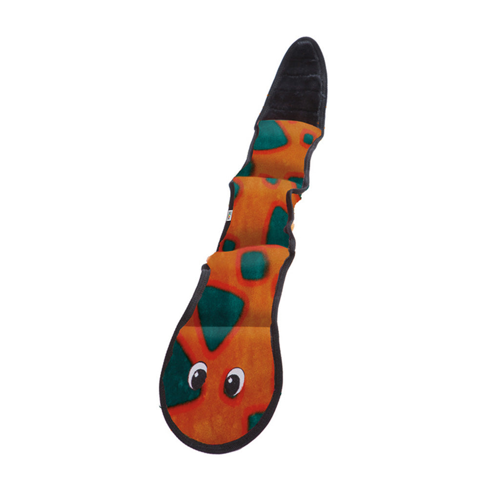 Outward Hound® Invincibles® Snakes Chews Dog Toys Orange/Blue Color Small