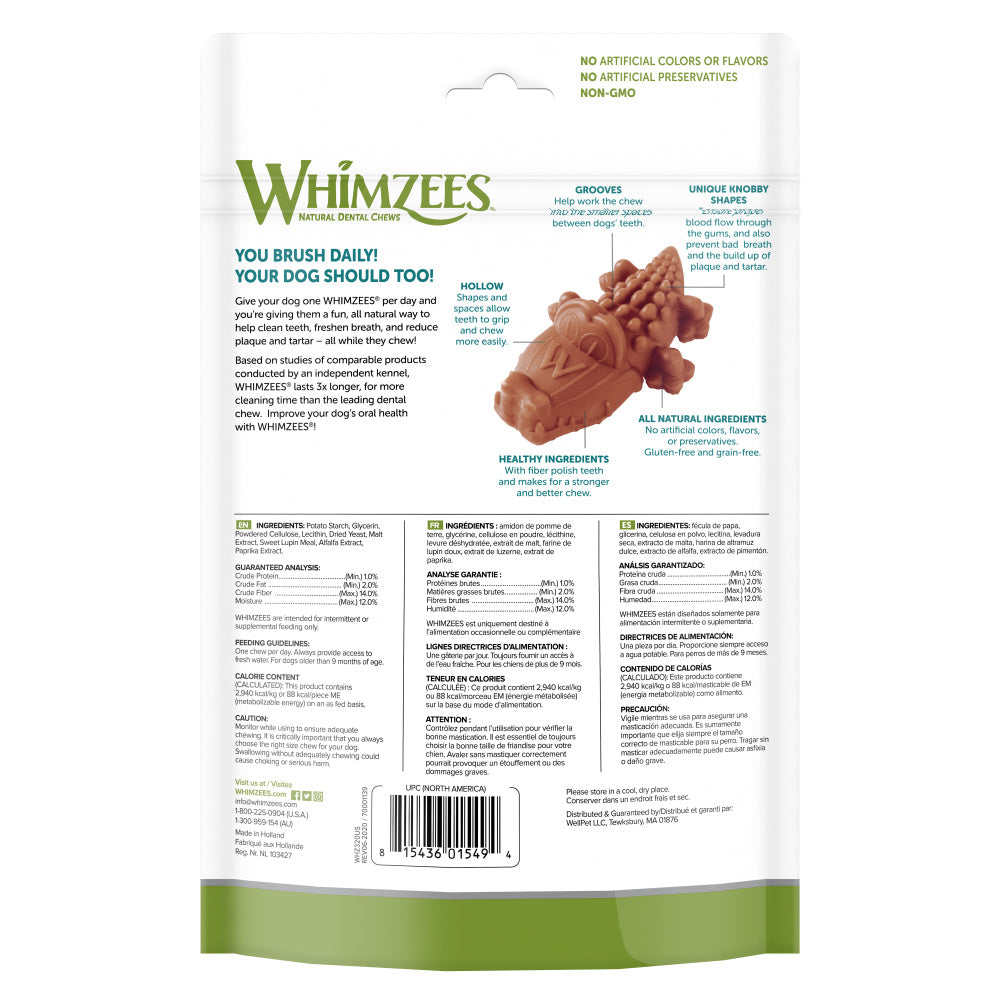 Whimzees Alligator Dental Dog Treats