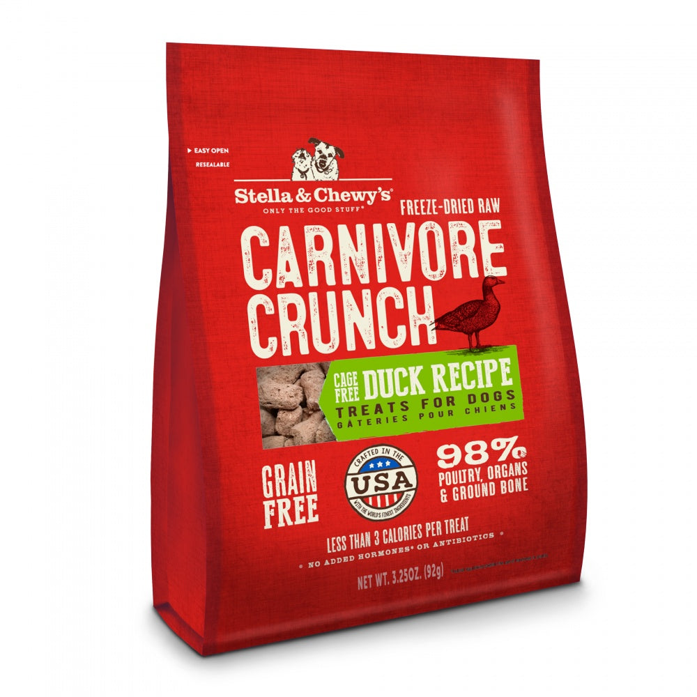 Stella & Chewy's Carnivore Crunch Grain Free Duck Recipe Freeze Dried Raw Dog Treats