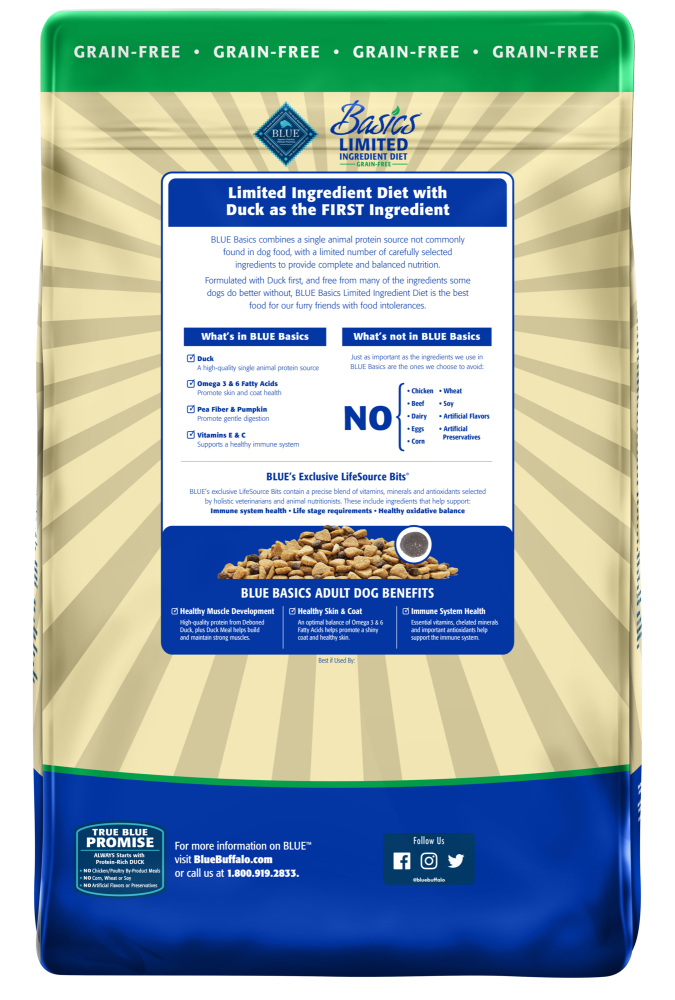 Blue Buffalo Basics Grain Free Adult Duck & Potato Recipe Dry Dog Food