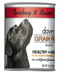 Dave's Grain Free Turkey and Bacon Canned Dog Food