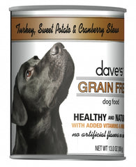 Dave's Grain Free Turkey Sweet Potato and Cranberry Canned Dog Food