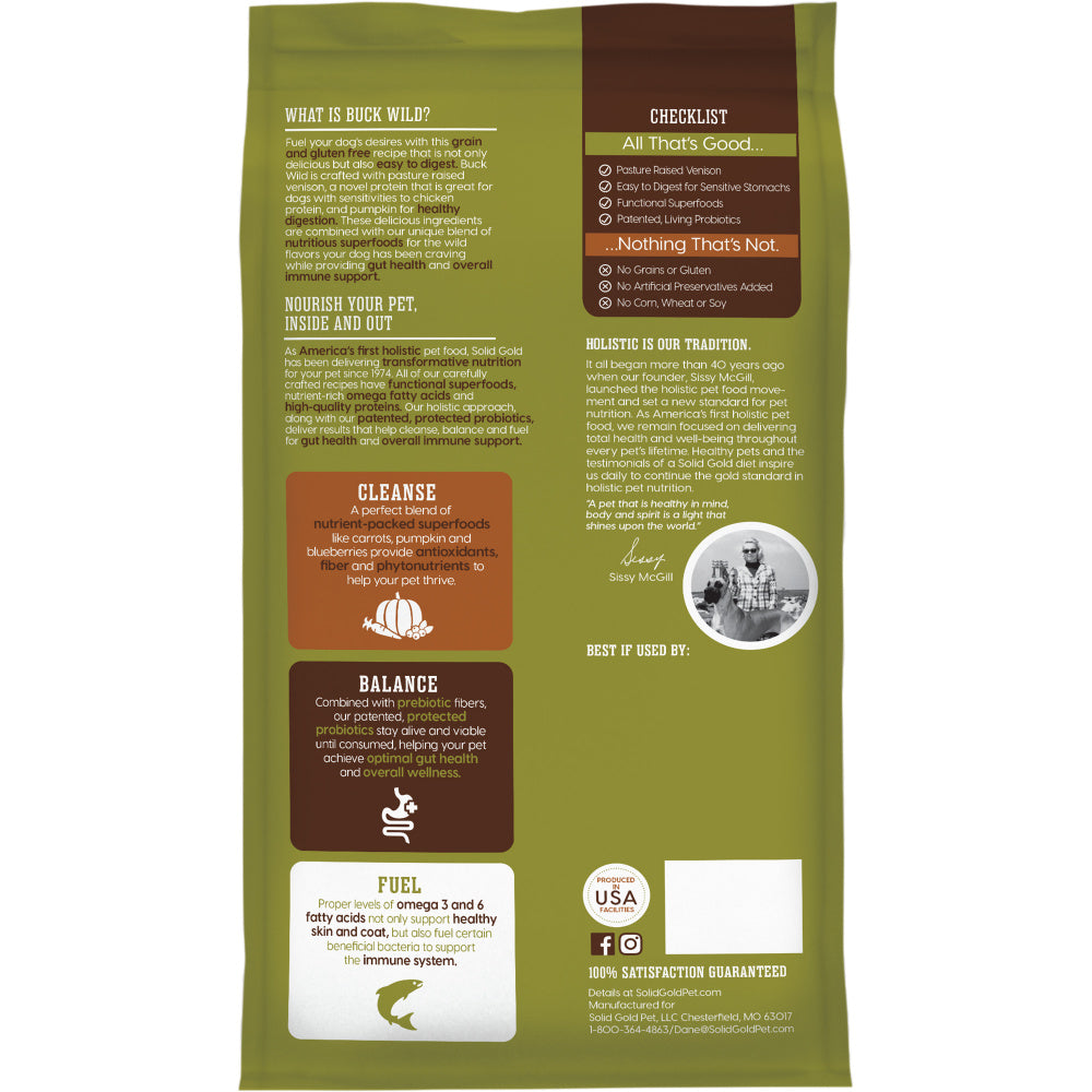 Solid Gold Buck Wild Adult Venison, Potato, & Pumpkin Recipe Dry Dog Food