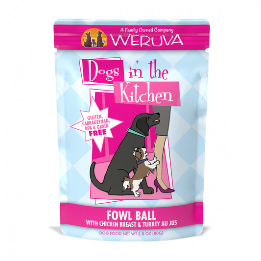 Weruva Dogs in the Kitchen Fowl Ball Grain Free Chicken & Turkey Dog Food Pouch