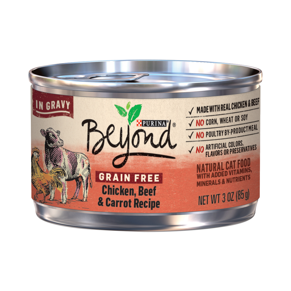 Purina Beyond Grain-Free Chicken, Beef & Carrot Recipe in Gravy Canned Cat Food