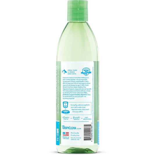 Tropiclean Fresh Breath Water Additive Plus Digestive Support for Dogs & Cats